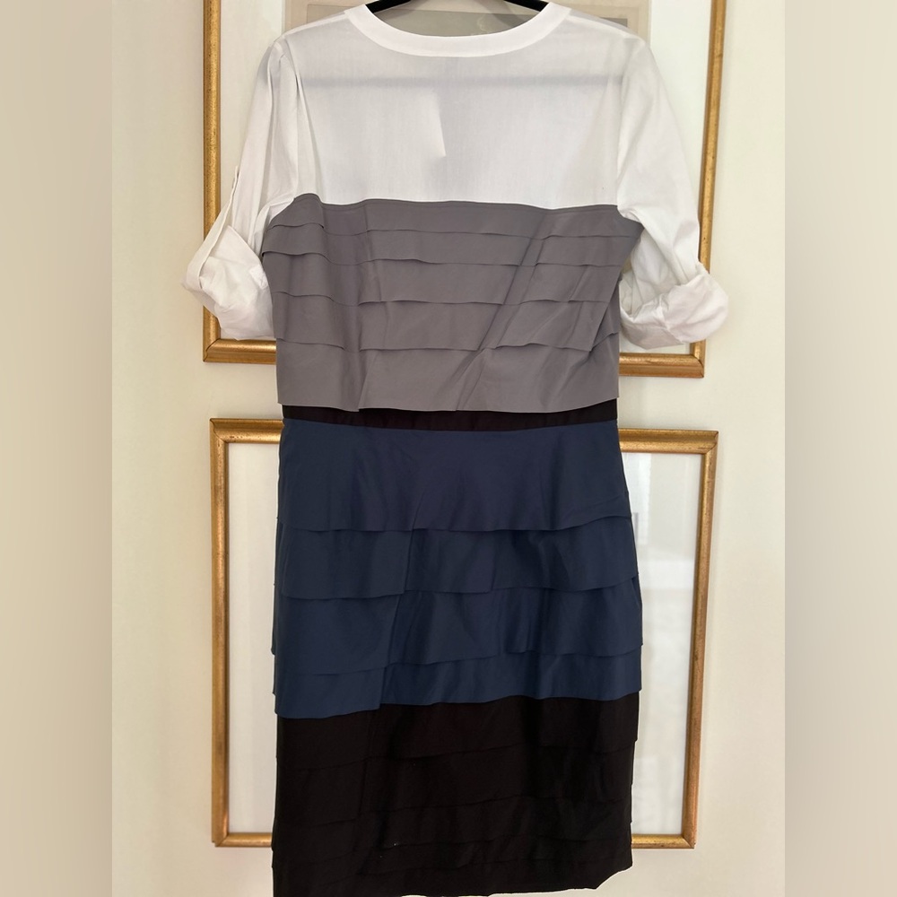 BCBGMaxAzria White and Gray Layered Dress - Picture 6 of 9